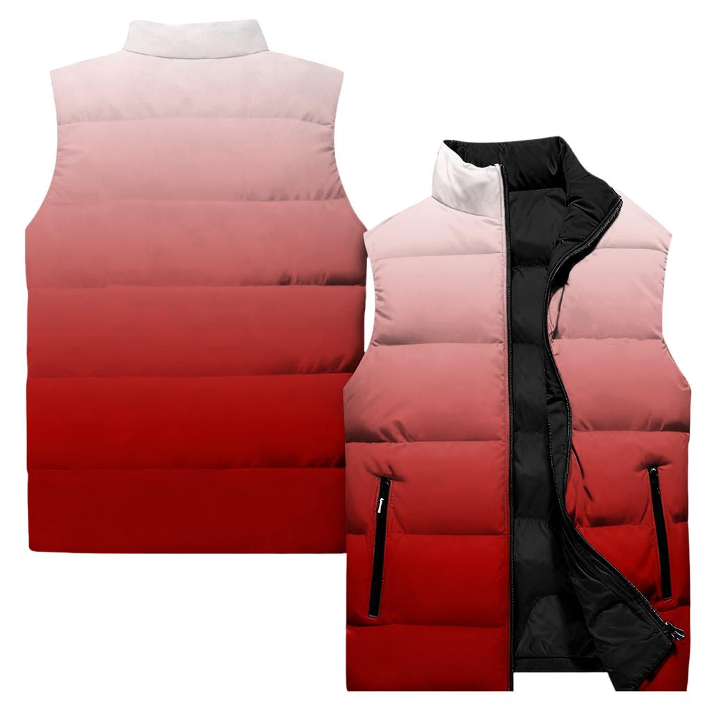 Ladies' Casual And Fashionable Sleeveless Vest Gradient Color Printing Cotton Jacket