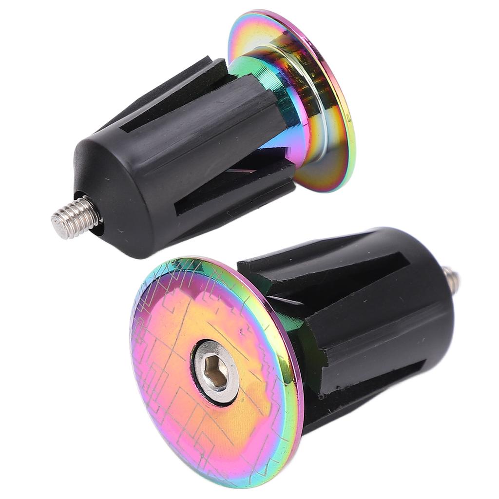 2PCS Mountain Bike Handlebar End Caps Inflatable Adjustable Plated Colorful Aluminum Alloy