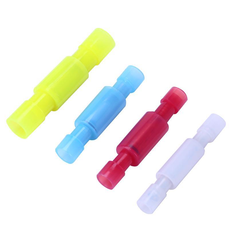 Connettori Terminali a Proiettile e a Bottone in Nylon Bianco, Maschio e Femmina, 0.5mm.