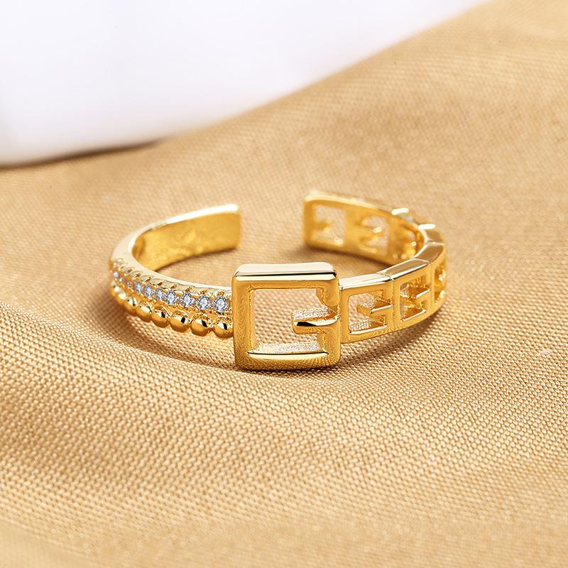 925 Sterling Silver Ring Open Adjustable Silver/Gold Ring Fashion Exquisite Student Girlfriend Jewelry Accessories Wedding Party