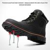 High-top Work Boots For Men Anti-smash Anti-puncture Work Shoes with Steel Toe Leather Safety Shoes Men for Work Waterproof Shoe