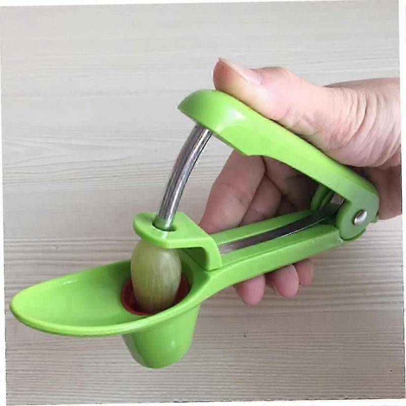 Stainless Steel Cherry Pitter, Cherry Pitter, Seed Remover With Rod And Stand Kitchen Essentials (green) (1pcs)