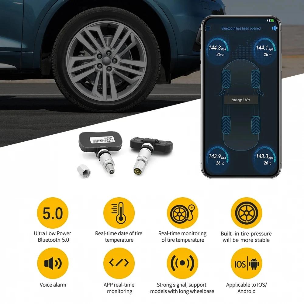 TPMS V101A Sensor Car Tire Pressure Monitoring System Wireless Connection Internal Supports  Android/iOS Works On Universal CARS