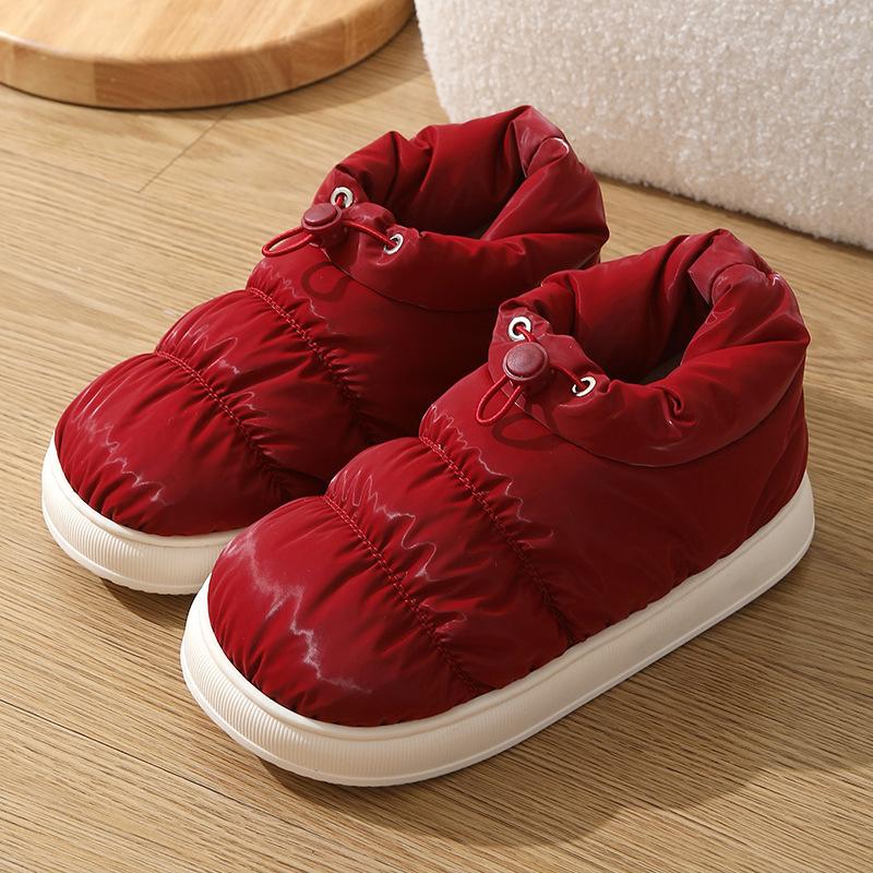 

Женские зимние ботинки больших размеров, повседневные, короткие, из бисквита, на толстом каблуке, из хлопка, водонепроницаемые, размеры 36-41 36-37(one size smaller) красный