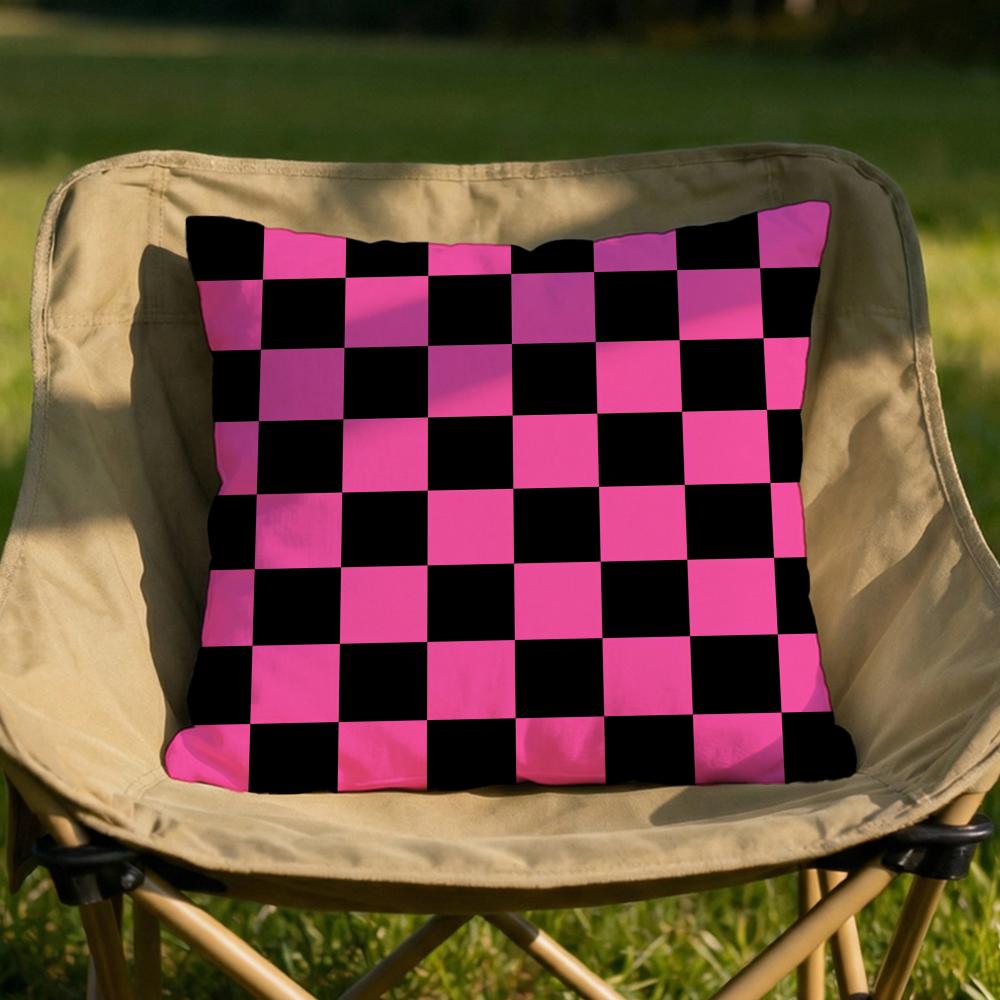 Black White Checkerboard Cushion Cover Soft Reversible  Durable Pillow Cover  MultiScene Use for Home  Car Daily Comfort