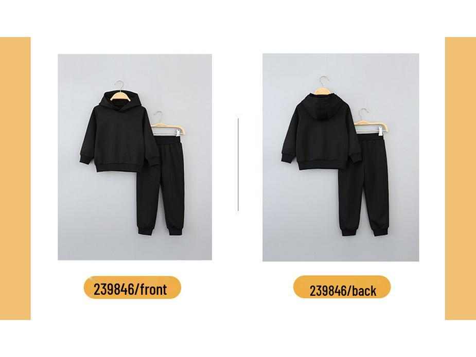 Kinder Einfarbig Langarm Kapuzenpullover und Hose Set - Herbst/Winter Freizeitkleidung