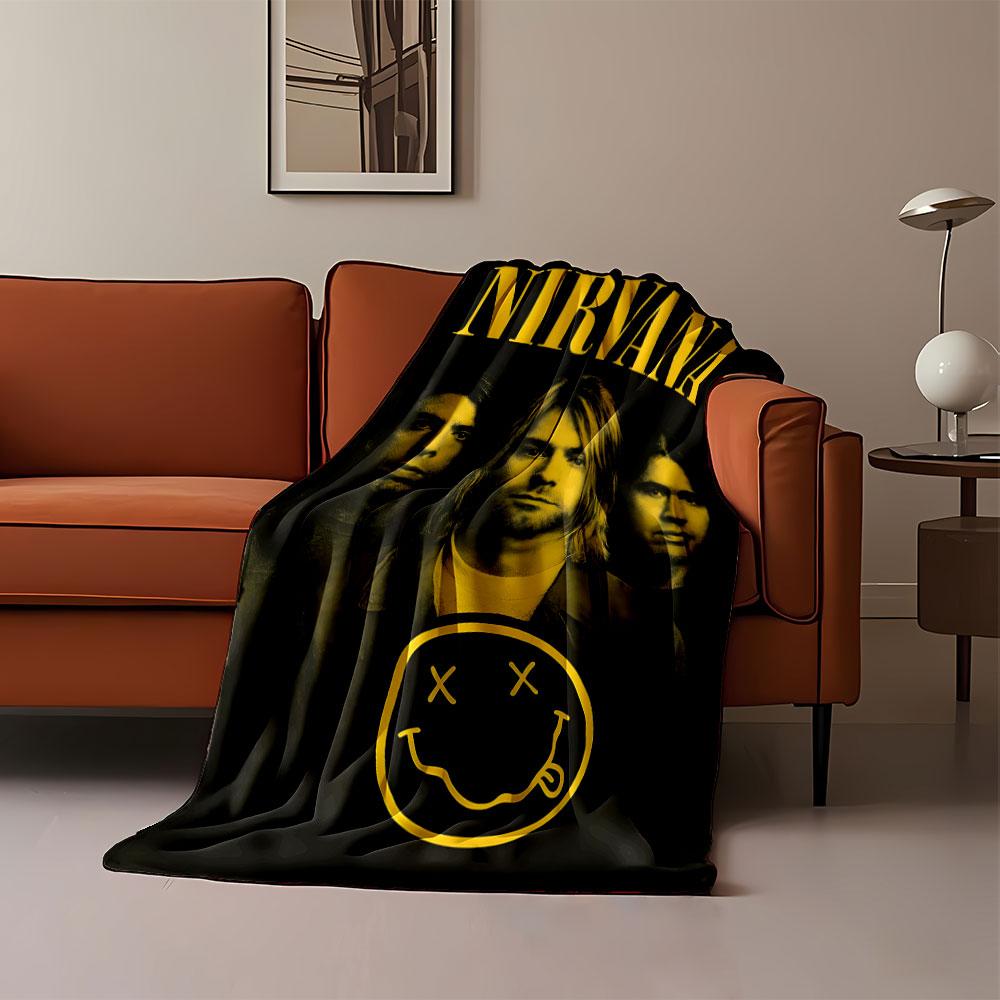 Nirvana Band Graphic Blanket print blanket soft and cozy perfect for the living room bed sofa or a nap,gift