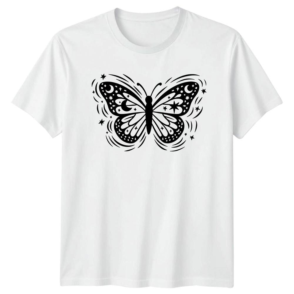 Celestial Butterfly Moon Stars Magic TShirt S