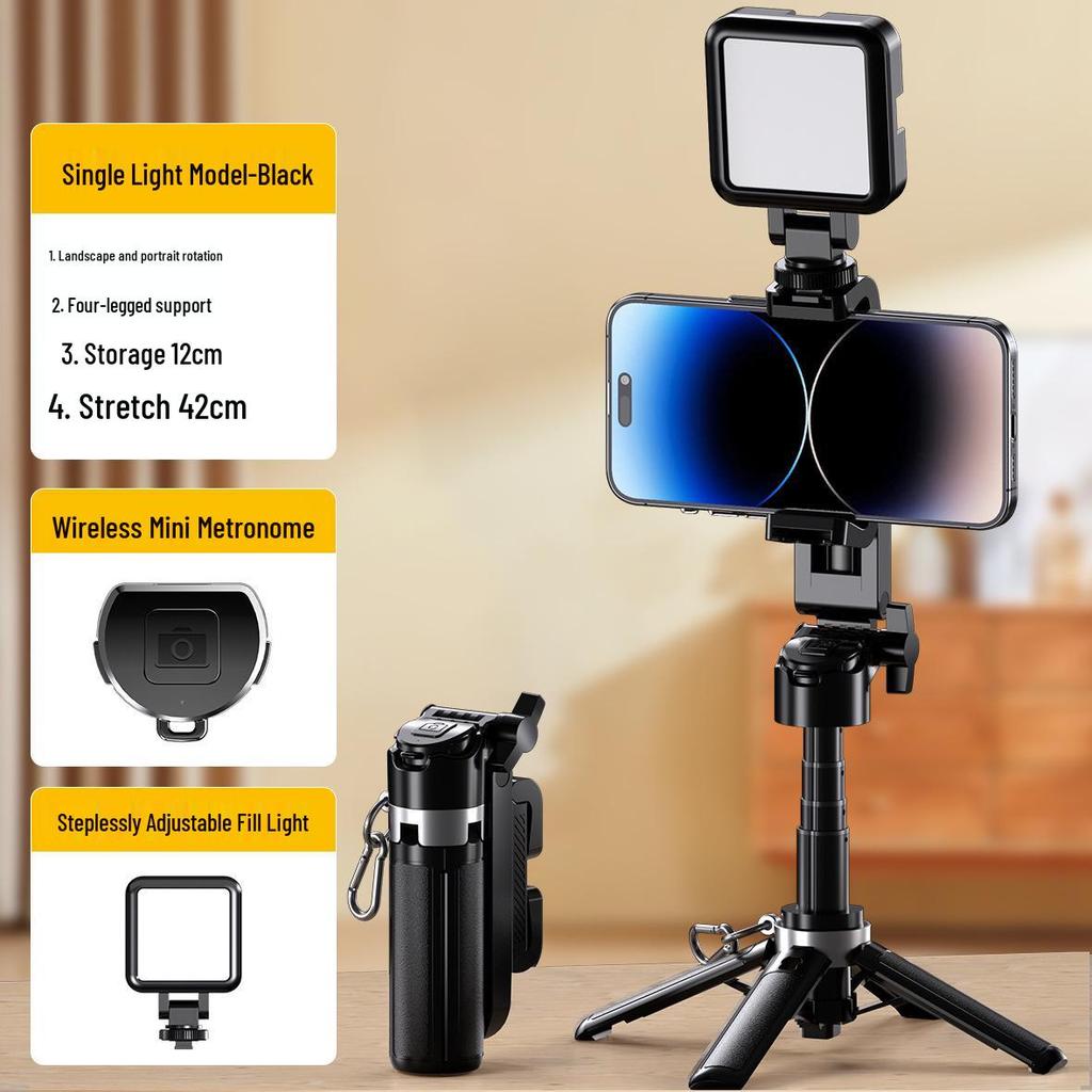 M1 Mini Selfie Stick: Compact, Retractable Stand with Bluetooth Remote & Anti-Shake for Live Streaming & Photography.