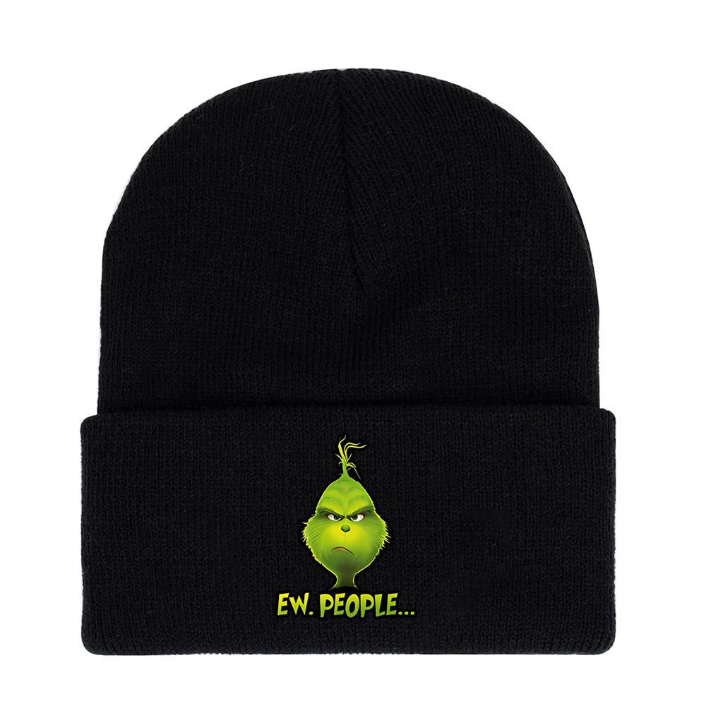 The Grinch Print Knit Hat With Earmuff Protection For Winter Warmth And Unisex Use