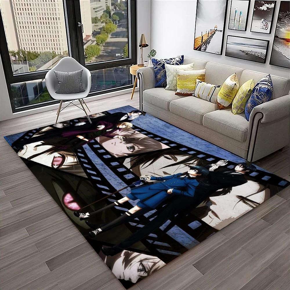3D Anime Black Butler Cartoon Carpet Rug for Home Living Room Bedroom Sofa Doormat Decor,kids play Area Rug Non-slip Floor Mat