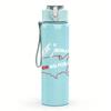 PC Winged angel figure monochrome sketch print 750ml colorful plastic sports water bottle leakproof pop up lid with straw for outdoor work home use