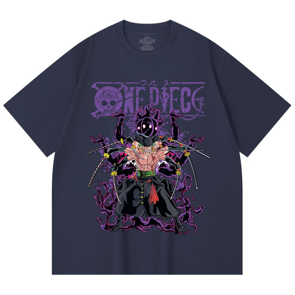 230 Gsm 100% Cotton One Piece V65 Zoro Print Unisex Heavy Cotton T Shirt