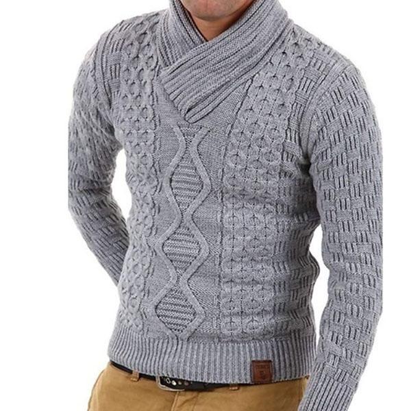 Men Autumn Winter Retro Stylish Casual Solid Color Knitwear Warm Sweaters