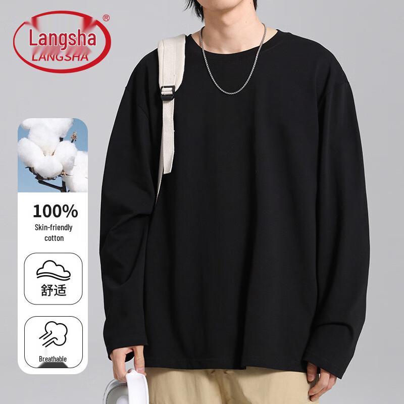 

Lonsa Unisex Pure Cotton Basic Long-Sleeve T-Shirt M