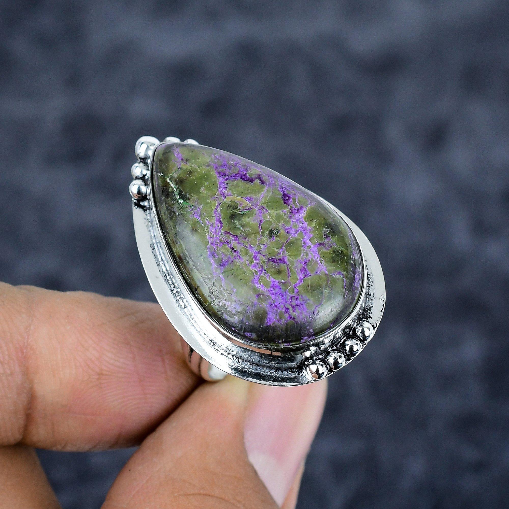 

Purpurite Gemstone Handmade 925 Sterling Silver Jewelry Ring Size 8 M-2813