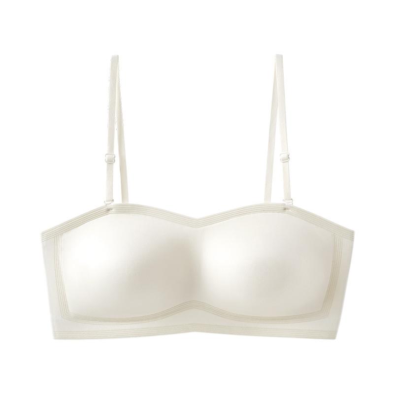 

Thin and light breathable cup removable cross shoulder strap bra foundation liquid sexy tube top seamless S size = recommended weight 80-95 (32/70abc)