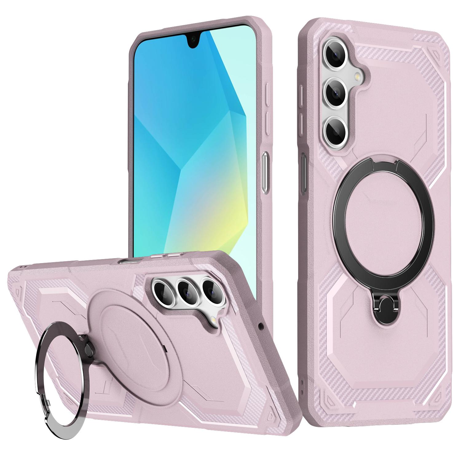 

For Samsung Galaxy A15 4G/5G Case Compatible with MagSafe Kickstand TPU+PC Phone Cover Pink