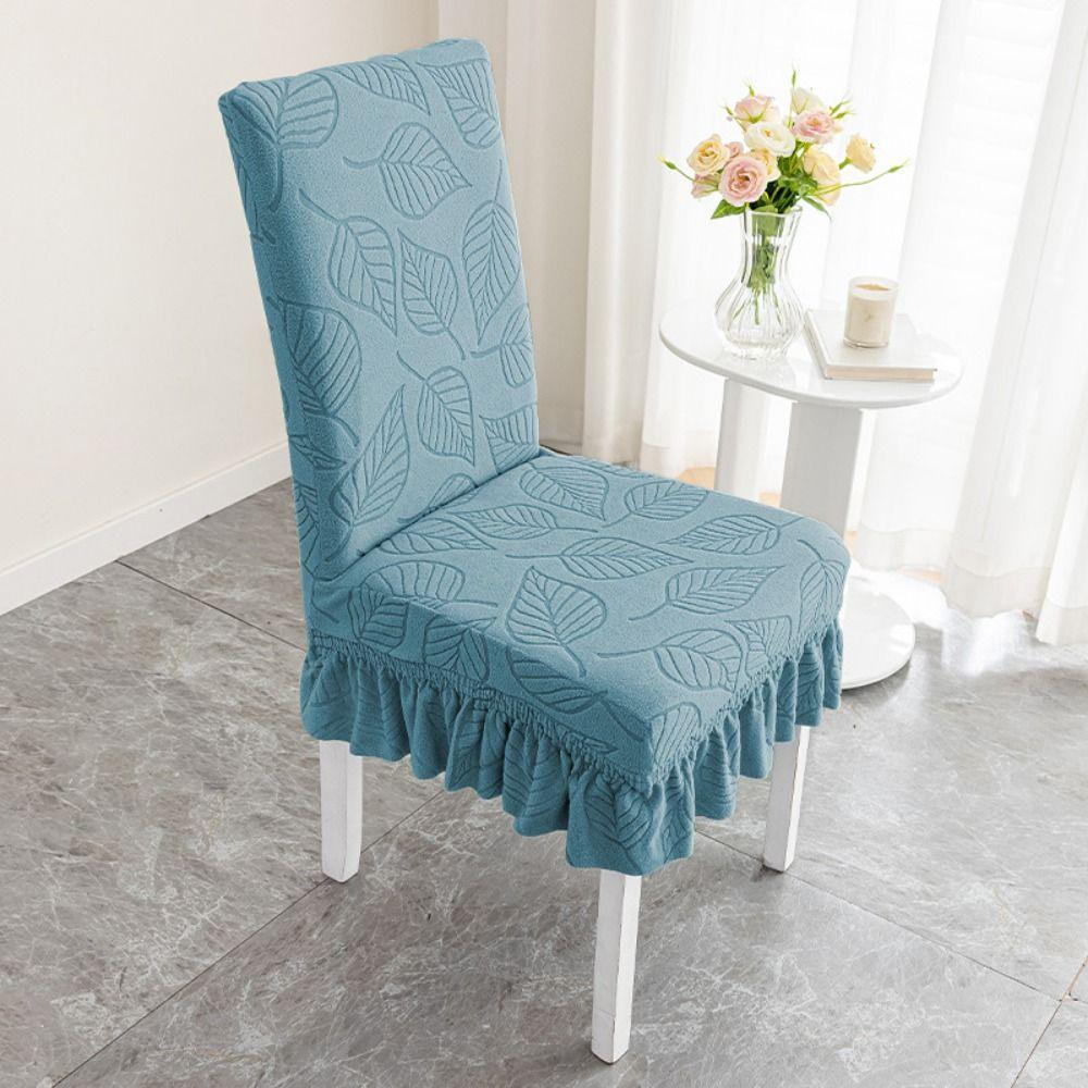 Stretchable Chair Seat Slipcovers Soft Seat Protectors Skirt Dining Chair Cover  for Dining Room