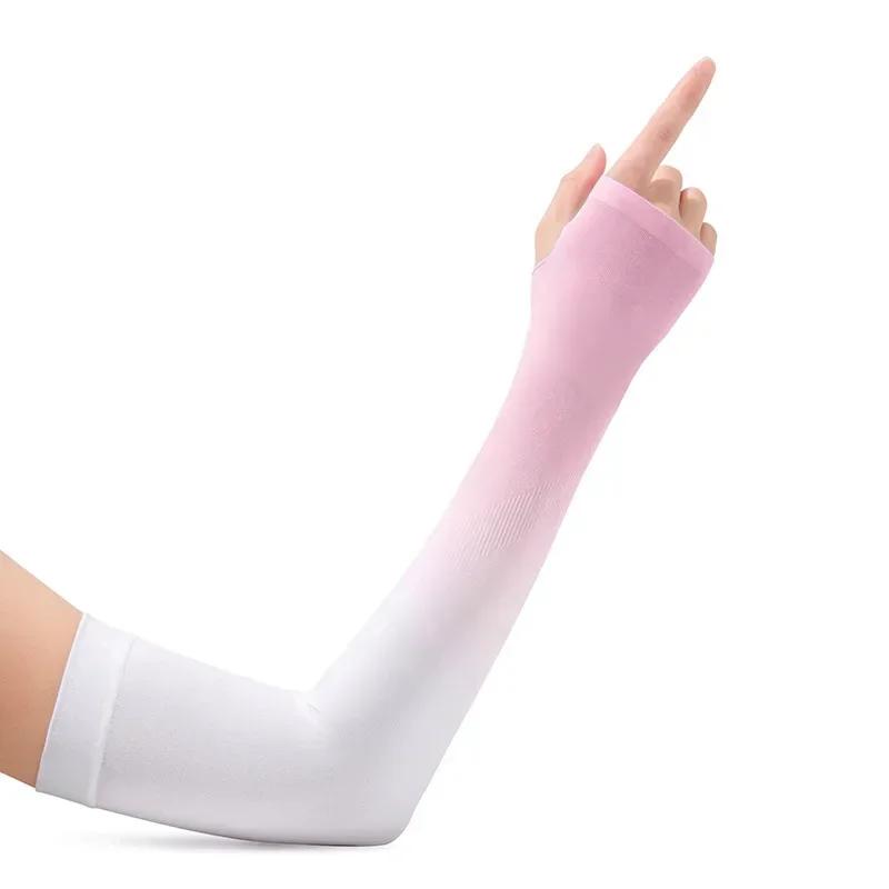 1-10Pairs Sun Protection Arm Sleeves UV Cooling Compression Cover for Men Women Cycling Running Outdoor Sports with Thumb Hole