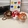 Adorable Fashionable Mushroom Knit Crochet Bag For Kids In Orange Red And Brown Colors