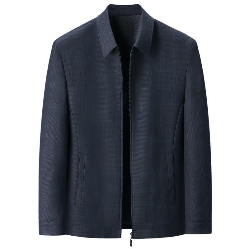 

Высококачественная весенне-осенняя новая шерстяная куртка с лацканами, мужская повседневная куртка для людей среднего и пожилого возраста, свободное мужское пальто 195