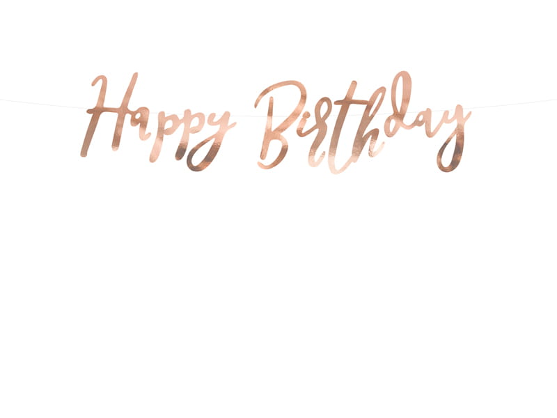 Partydeco Baner Happy Birthday Rozowe Zloto 165X62Cm
