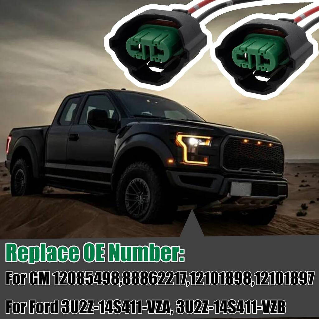 2 Pcs H8 H9 H11 880 881 Female Adapter Wiring Harness, OEM Headlight Fog Light Connector Pigtail Harness Socket Connector for Toyota GMC Chevy Honda