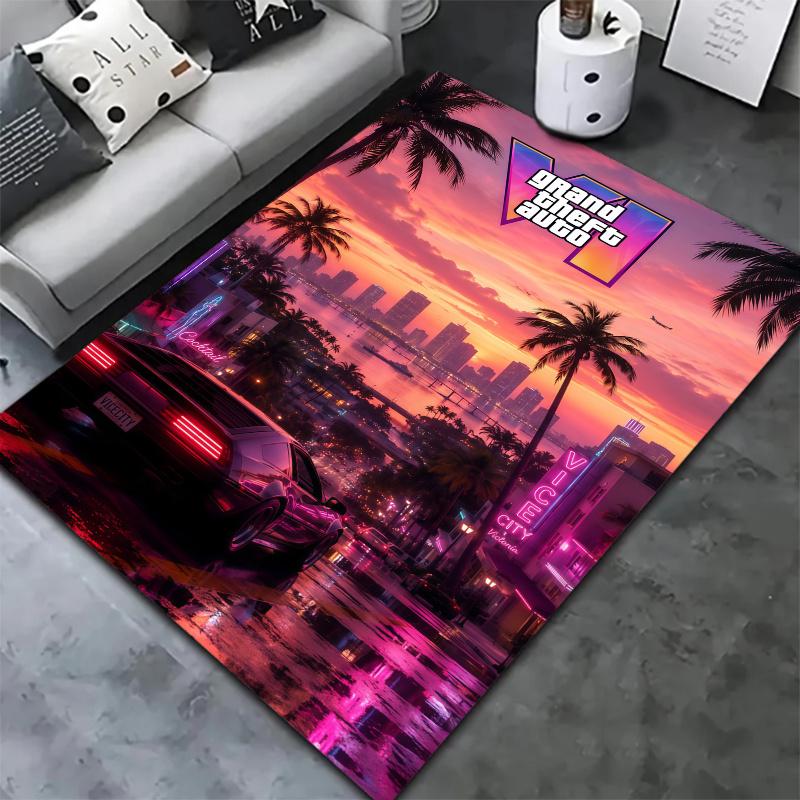 Gta Vi Vice City Carpet Rug For Living Room Bedroom Home Sofa Decoration Kids Play Nonslip Floor Mat