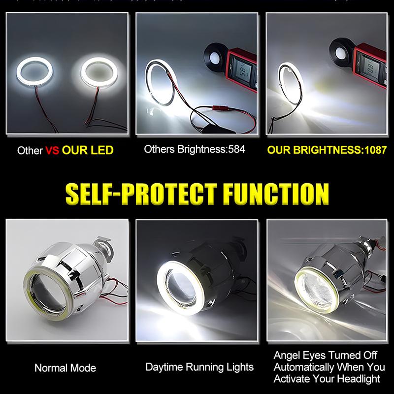 2.5'' Bi-led Projector LED H4 Hi/Lo Beam Lenses 6000K Bright White H7 H1 9005 9006 Light Headlight 5600W For Car Accessories KQ