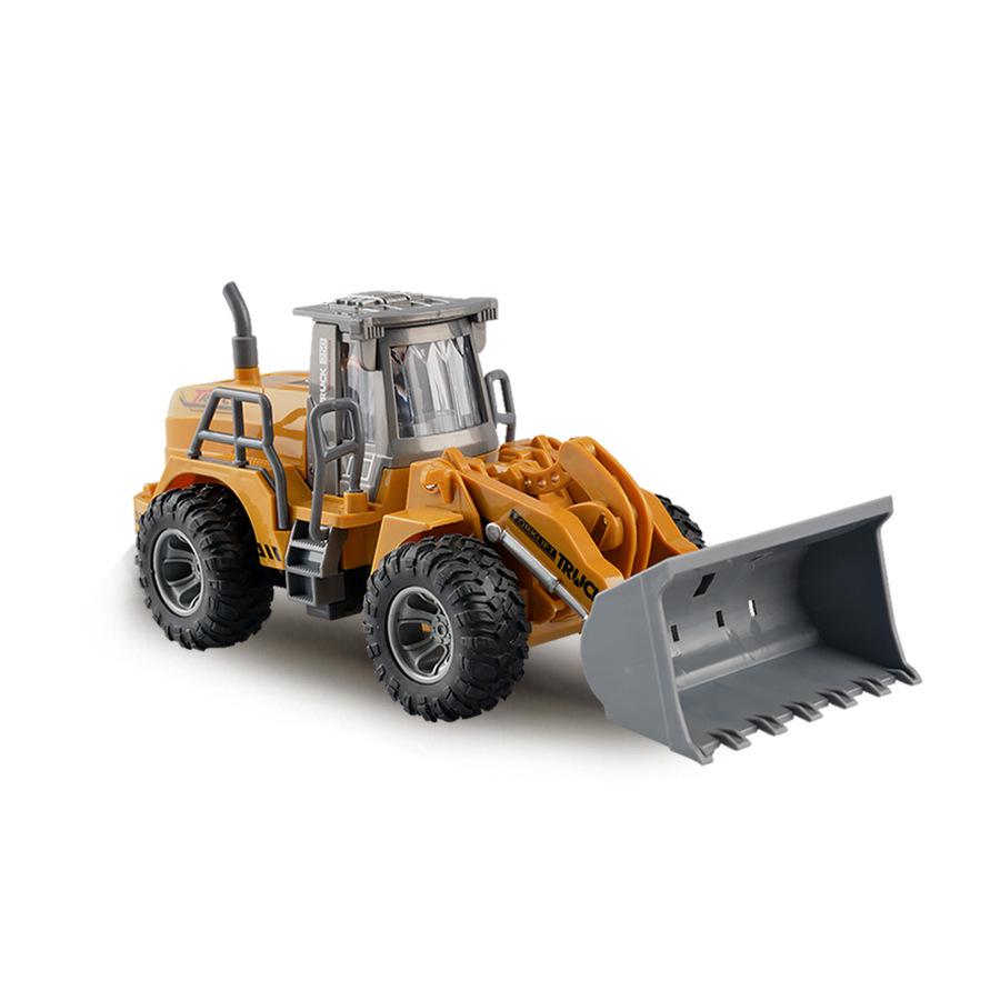 Children's Rechargeable Remote Control Excavator Bulldozer Toy with Lights