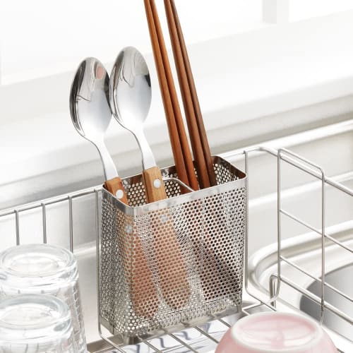 Yoshikawa Cutlery Pocket, Legless Dish Drainer, Chopsticks Drainer, Made in Japan, Tableware, Width 9.4 x Depth 5.6 x Height 10cm, Product Number 1621