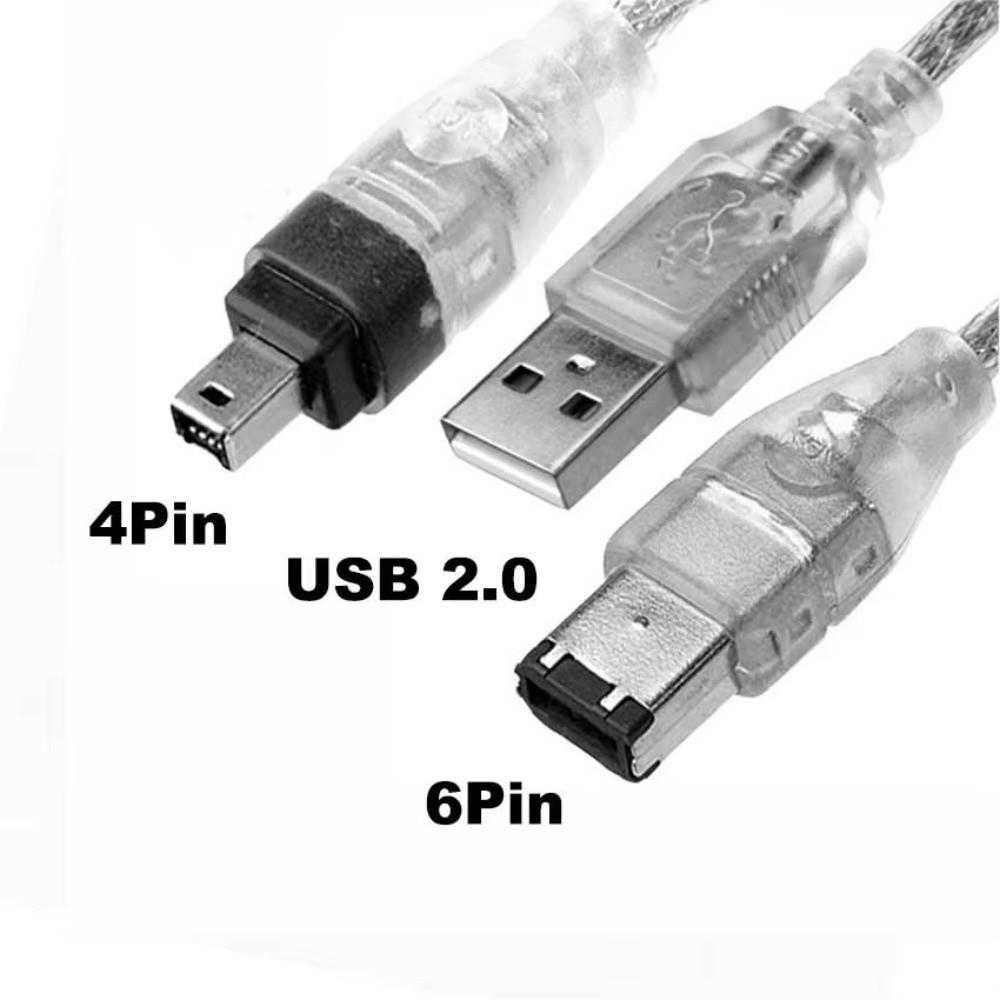 Male Connector 1394 Firewire Cable USB 6P To 4Pin ILink Adapter Cord HDV Camera
