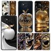 Happy Black Apple Phone Case Cover for Xiaomi Poco F7 Ultra F6 F5 F4 F3 X6 X5 X4 X3 NFC C51 C55 M4 GT 5G Soft TPU Shell Fundas