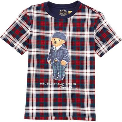 Polo T-Shirt Kids Plaid Animal Print Round Neck Pullover Short Sleeve Multi-Color Kids Tops 323953041-001