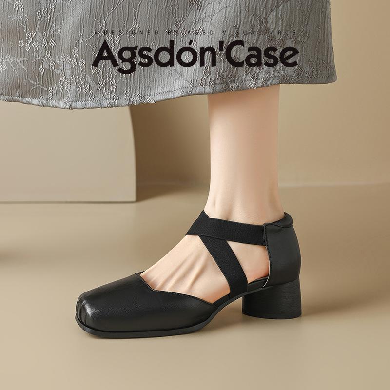 Augustine Mary Jane Shoes Women's 2025 Spring New Retro Ballet Style with Skirt Square Head Pig Nose Single Shoes