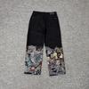 Dark Gothic Embroidered Heavyweight Denim Jeans Unisex Loose Straight Fit Streetwear Casual Pants