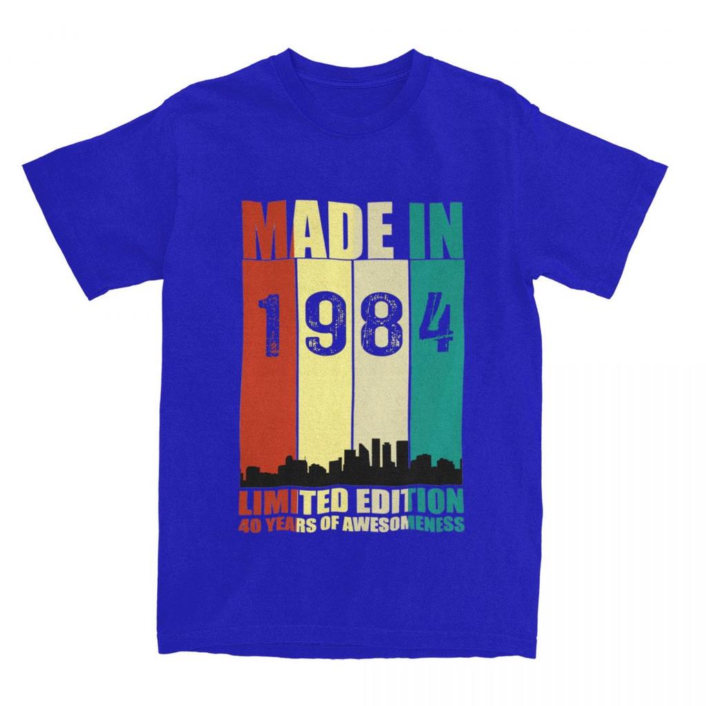 Men's T-Shirts Made In 1984 Birthday Limited Edition Pure Cotton Tees Short Sleeve 40 Years Vintage T Shirts Crewneck Tops
