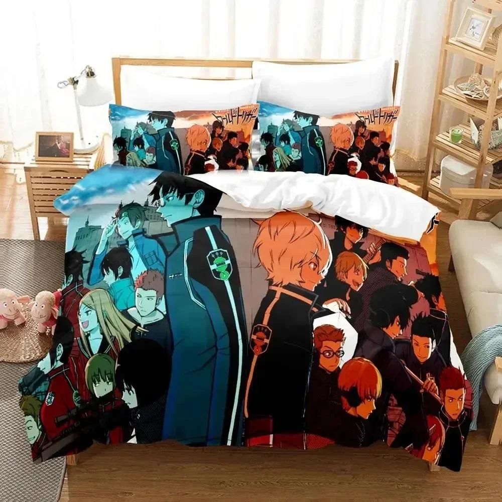 Osamu Mikumo World Trigger Bedding Set Printed Bed Set With Pillowcase Duvet Cover Soft Queen King Size Bedclothes Home