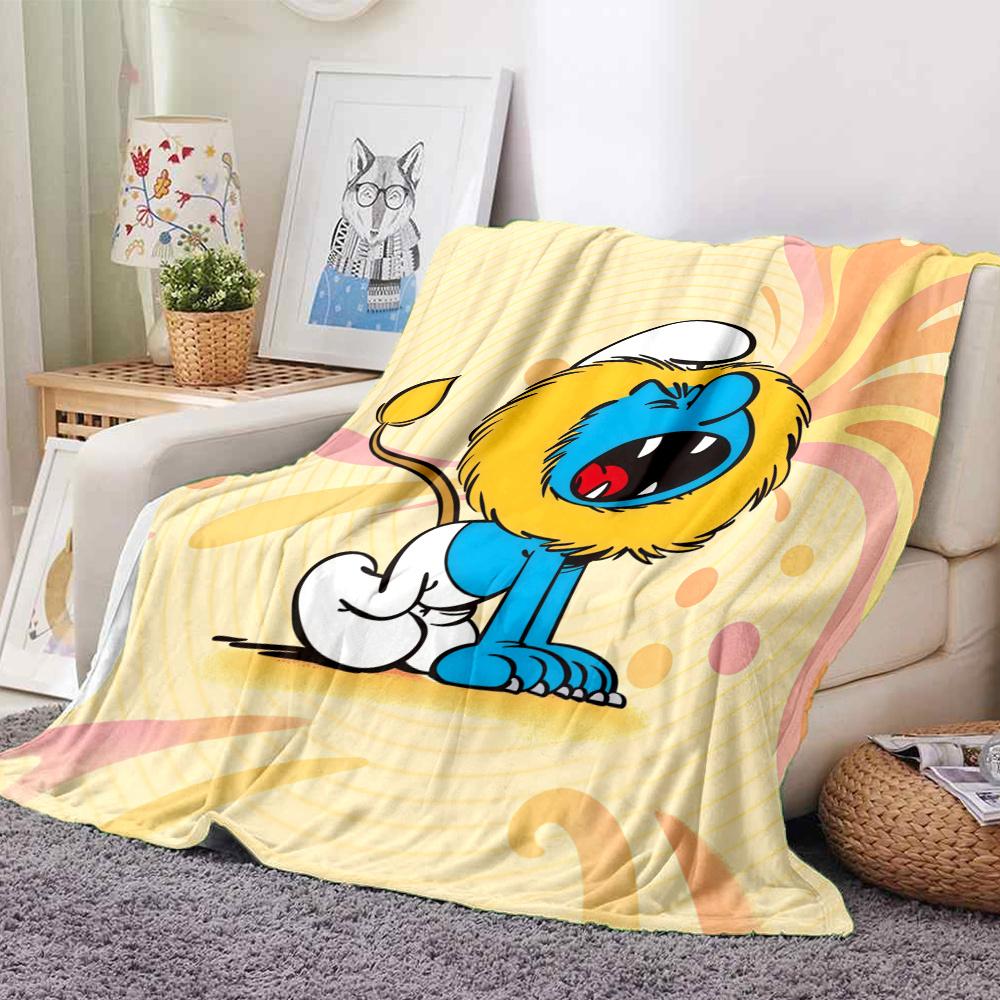 The Smurfs Flannel Blanket, High quality Comfortable for All Seasons, Home Decor, Warmth and Comfort
