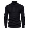  New Men's High Neck Casual Knitted Warm Undercoat Men's Solid Color Pullover