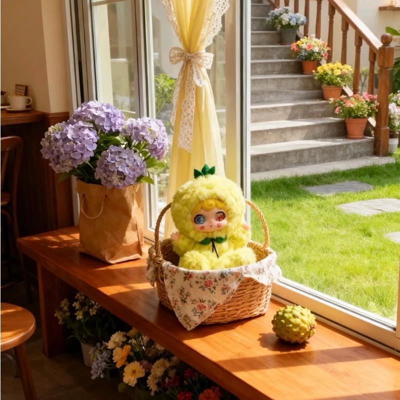 Midoo Meyveli Bebek Eğleniyor Serisi Peluş Vinil Sevimli Bebek Sırt Çantası Kolye Masaüstü Süsü Kız Dekor Sürpriz Hediye