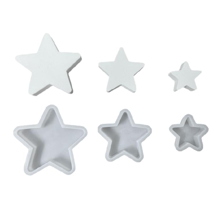 3Pcs Hollow Out Star Molds, Star Shaped Silicone Molds
