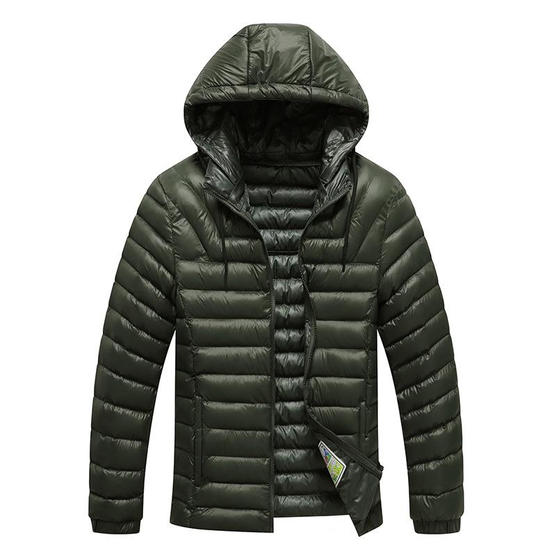 New men's 2025 autumn and winter hooded light feather cotton clothes warm and cold cotton clothes jacket