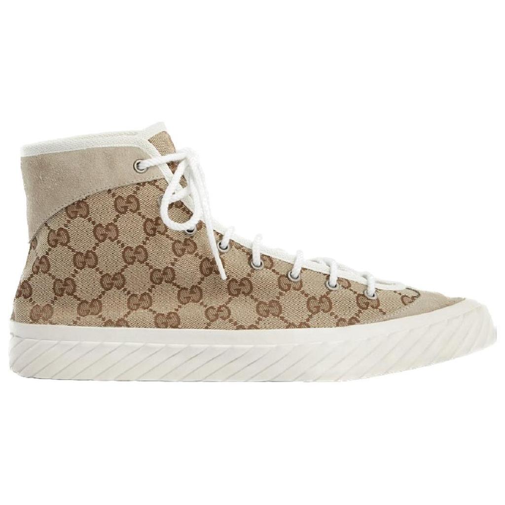 Gucci Stylish Skateboarding Shoes Men's Beige Brown Distressed 738995 FABQA 9796