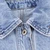 Stile europeo e americano, abbigliamento da donna all'ingrosso, giacca corta in denim con pizzo versatile e alla moda + jeans