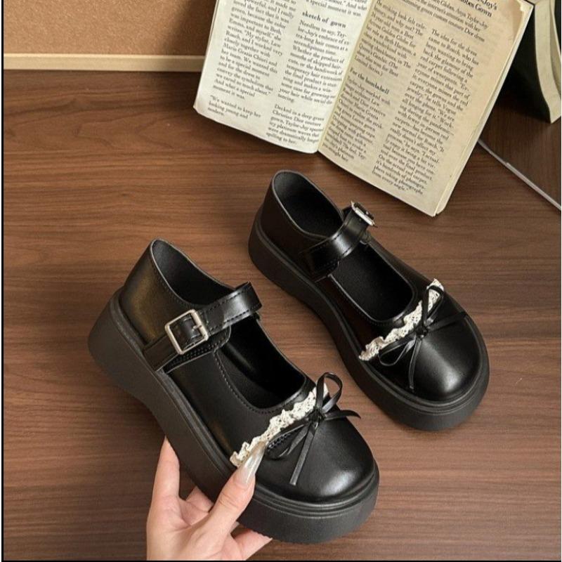 Fashion 2025Elegant Women Lolita Shoes Height Increasing  Jane Shoes Spring French Style Thick Bottomed Stilettos Platform Shoes Women