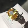 Newest Design Owl  Sterling Silver Animal Champagne CZ Cute Owl Finger Ring For Woman Wedding Engagement