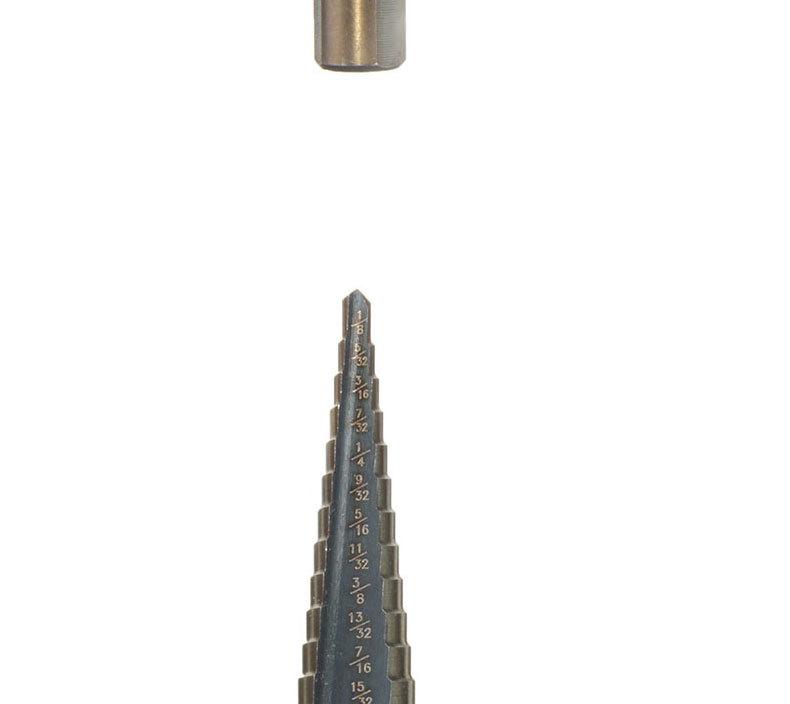 5-Piece Black & Yellow Pagoda Drill Bit Set with Triangular Handle and Straight Groove