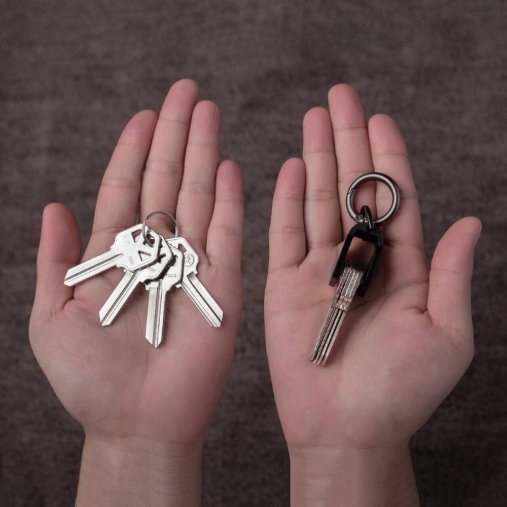 Tragbarer Mini-Schlüsselorganizer für 2-6 Schlüssel Aluminiumlegierung Schlüsselanhängerhalter Schwarzes Grünes Schlüsseletui für Universelle Größe